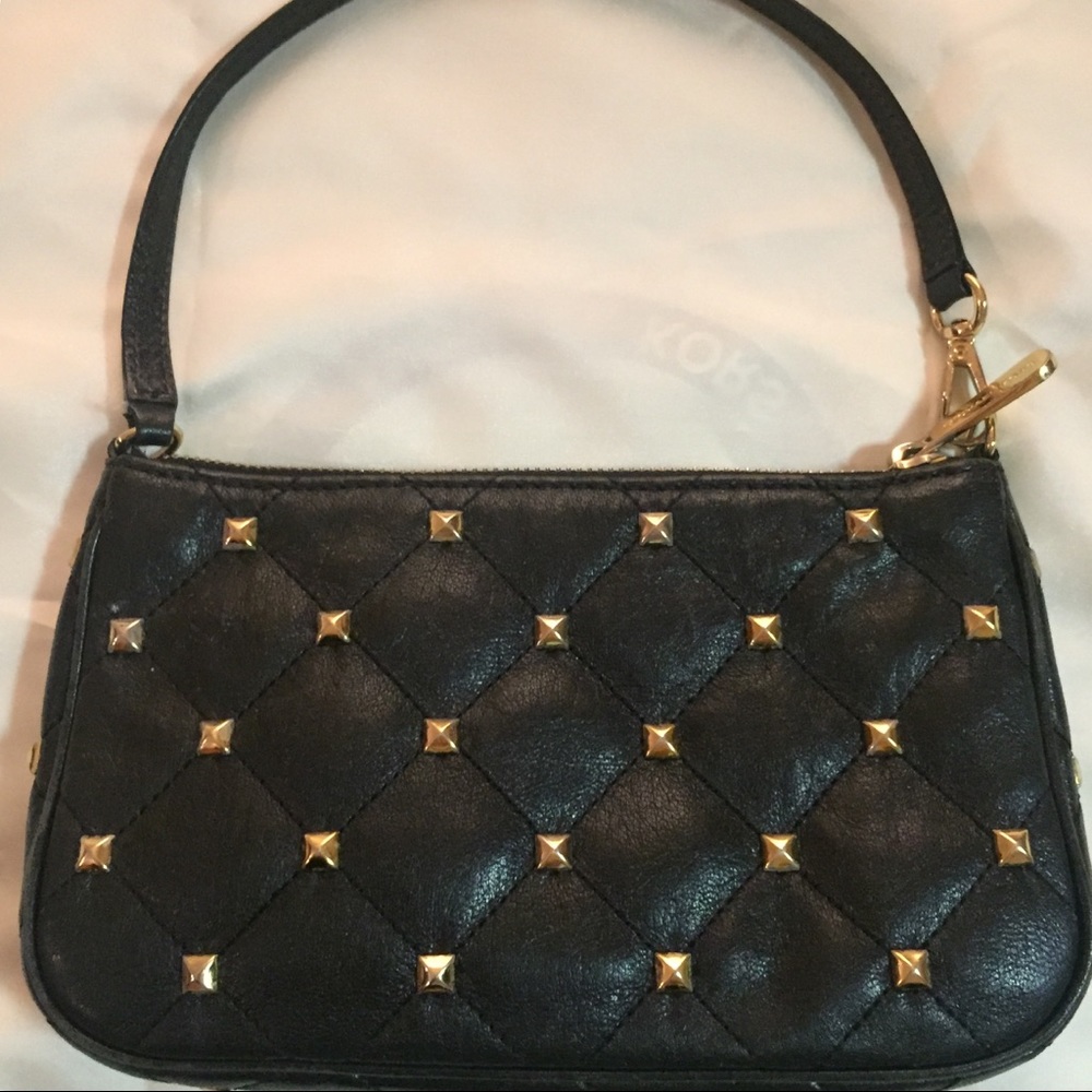 Michael Kors Black Purse/Wristlet Gold Studs - Picture 6 of 8